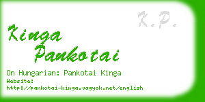kinga pankotai business card